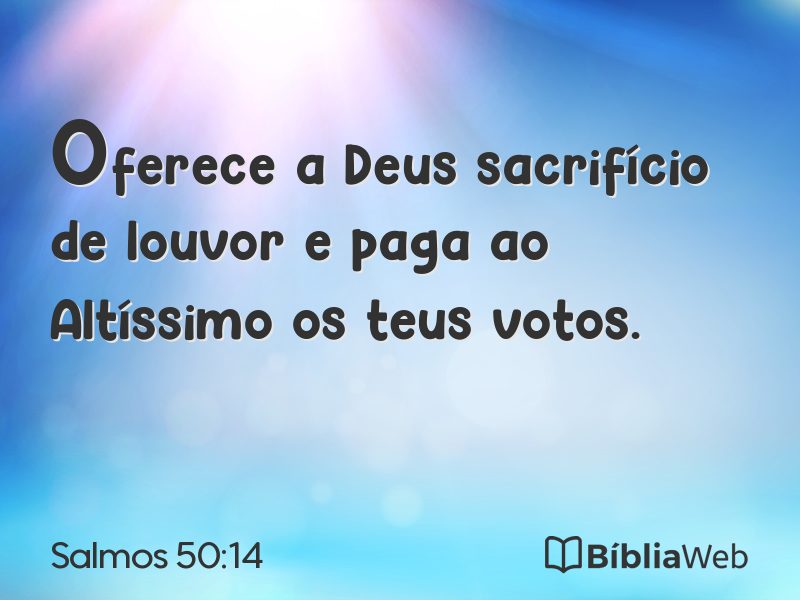 Salmos 50:14 em imagem para compartilhar