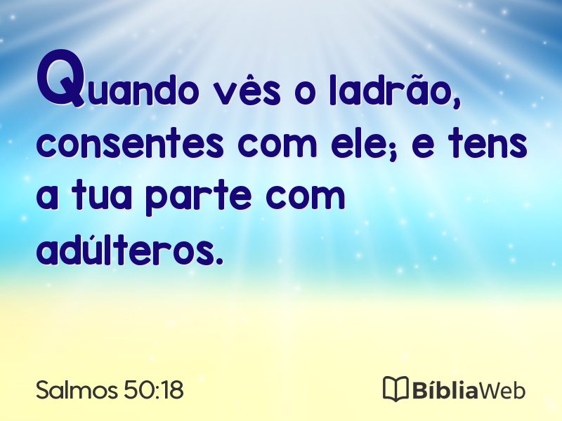 Salmos 50:18 em imagem para compartilhar