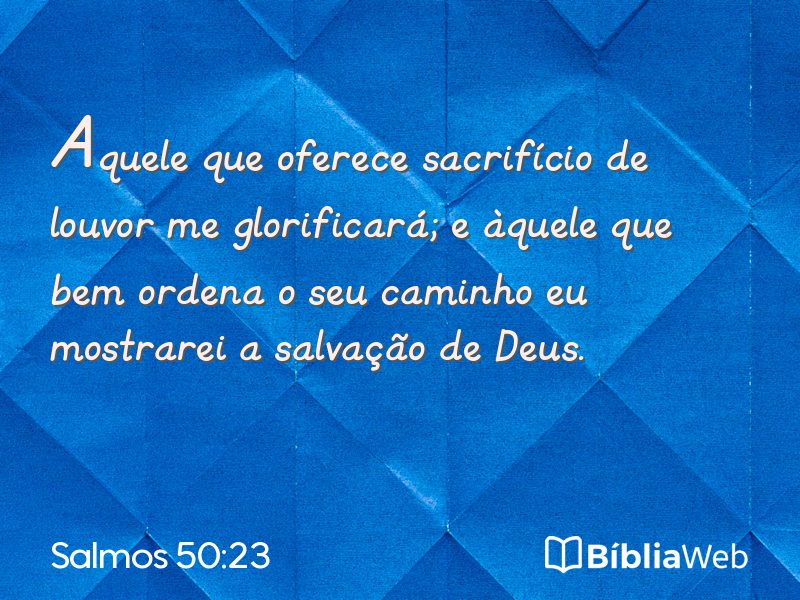 Salmos 50:23 em imagem para compartilhar