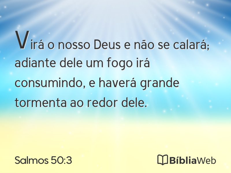 Salmos 50:3 em imagem para compartilhar
