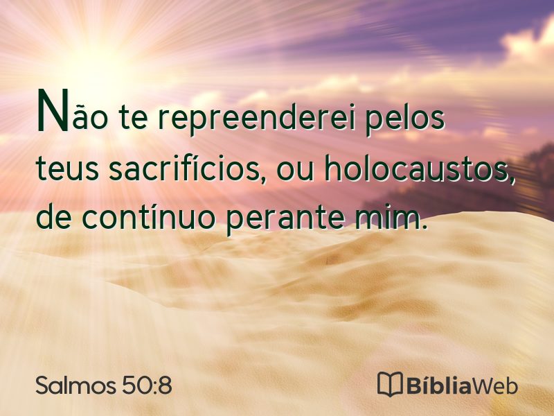 Salmos 50:8 em imagem para compartilhar