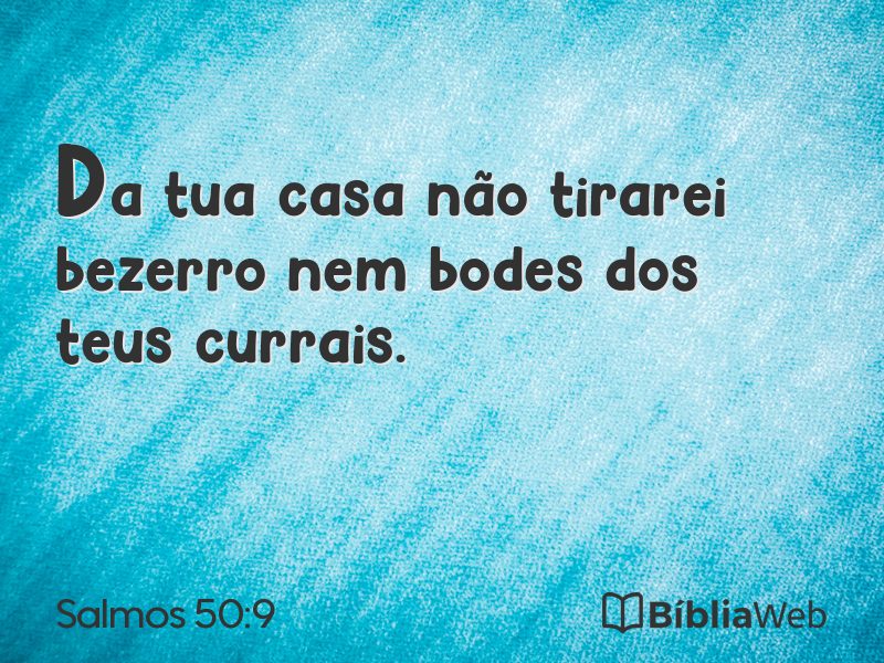Salmos 50:9 em imagem para compartilhar