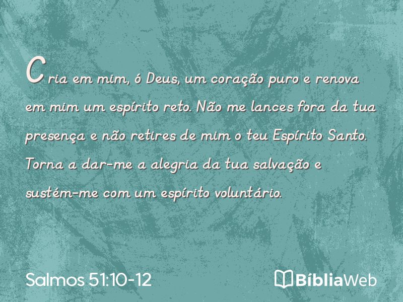 Salmos 51:10-12 em imagem para compartilhar