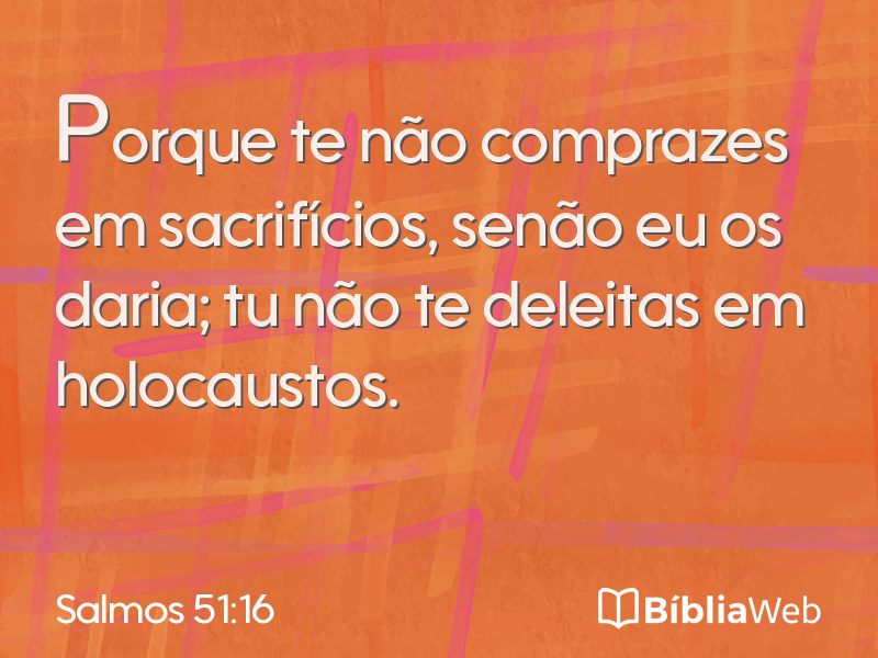 Salmos 51:16 em imagem para compartilhar