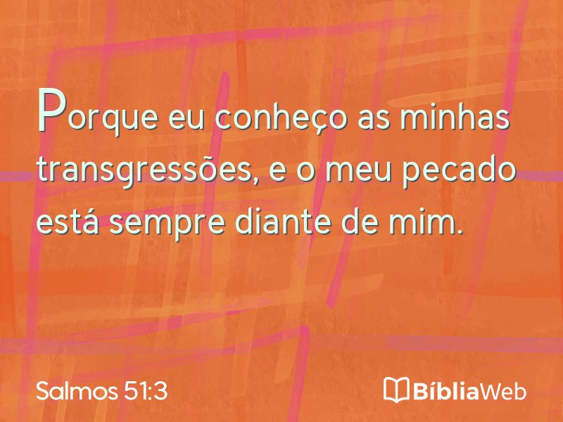 Salmos 51:3 em imagem para compartilhar