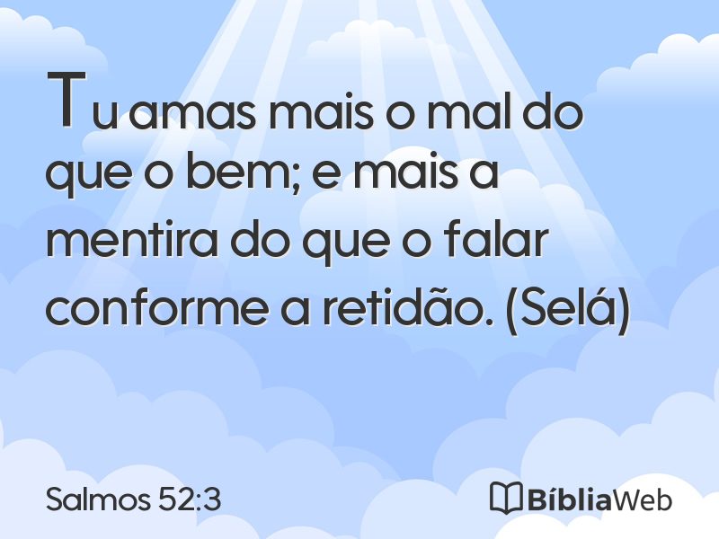 Salmos 52:3 em imagem para compartilhar