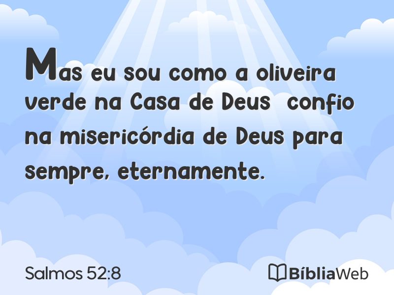 Salmos 52:8 em imagem para compartilhar