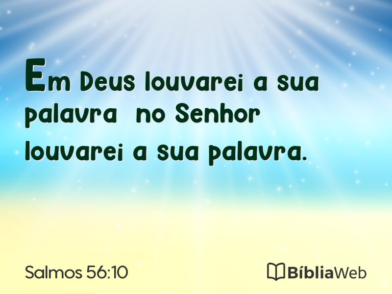 Salmos 56:10 em imagem para compartilhar