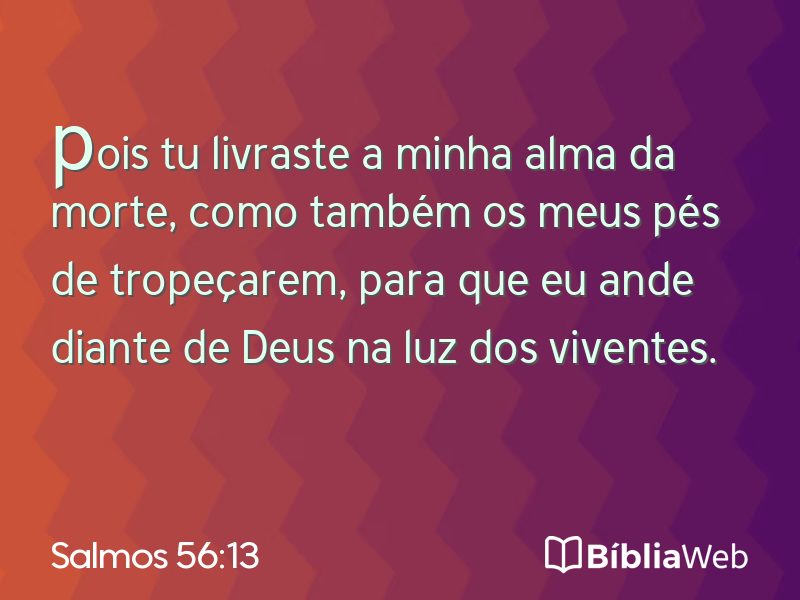 Salmos 56:13 em imagem para compartilhar