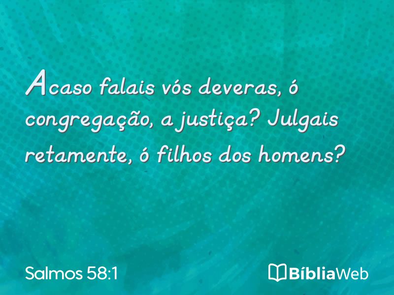 Salmos 58:1 em imagem para compartilhar