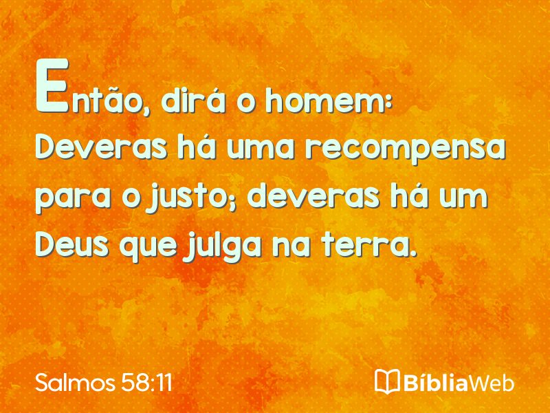 Salmos 58:11 em imagem para compartilhar