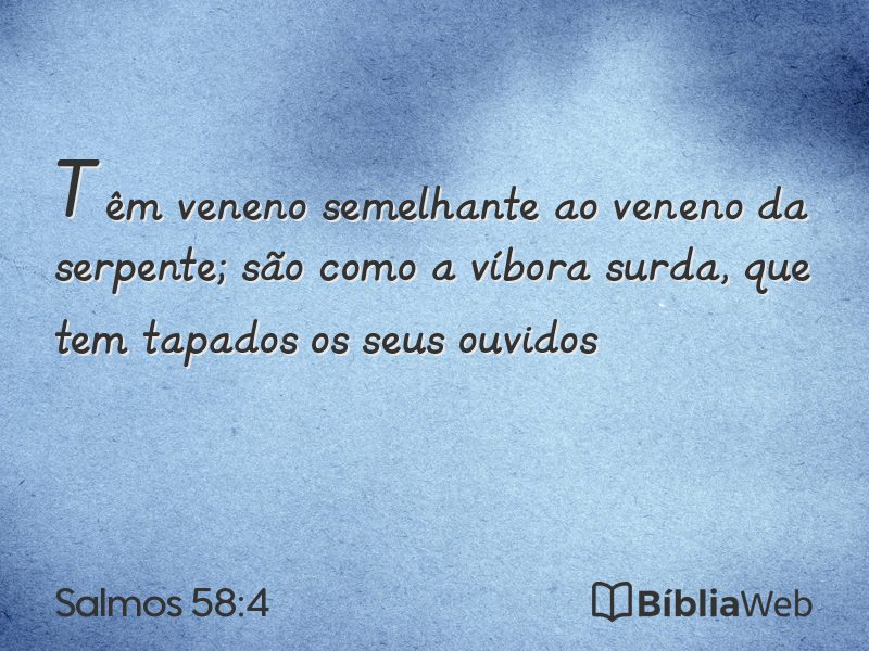 Salmos 58:4 em imagem para compartilhar