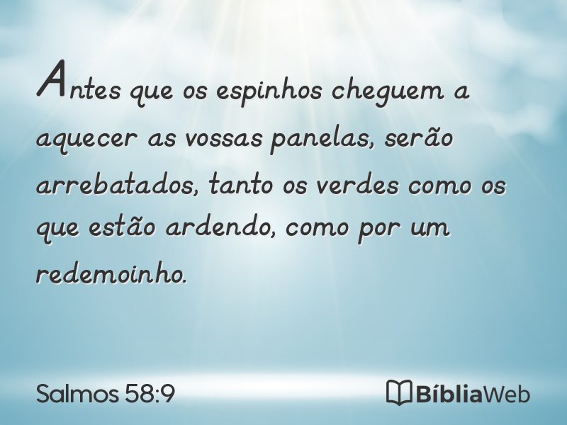Salmos 58:9 em imagem para compartilhar