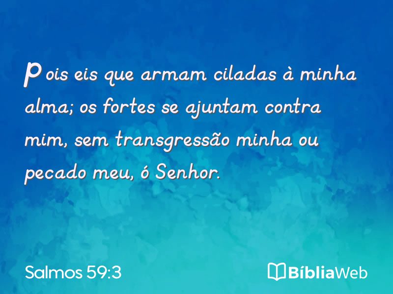 Salmos 59:3 em imagem para compartilhar