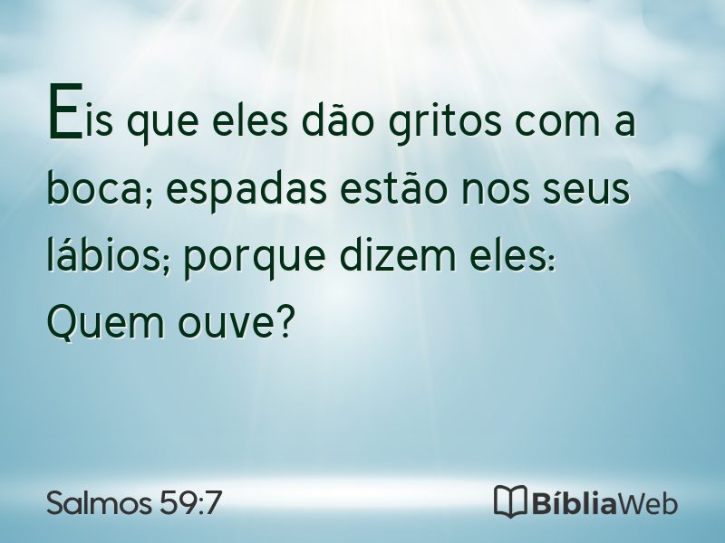 Salmos 59:7 em imagem para compartilhar