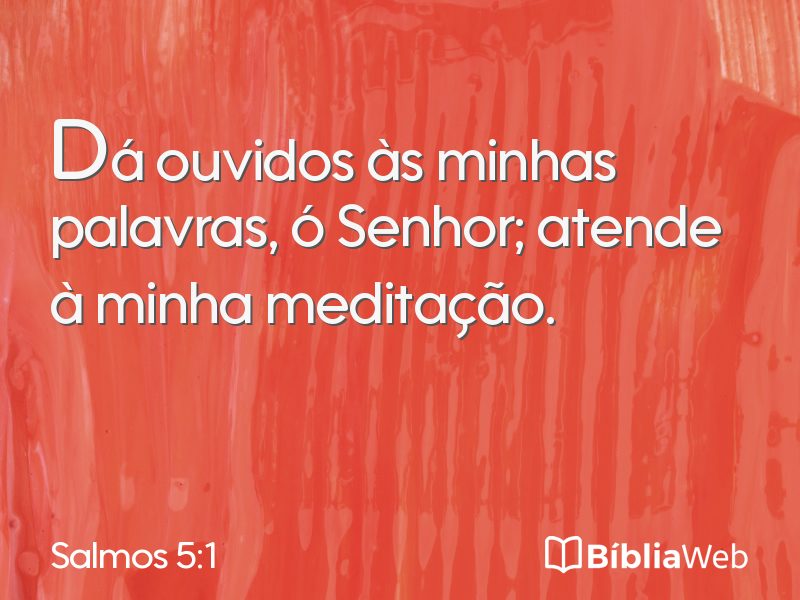 Salmos 5:1 em imagem para compartilhar