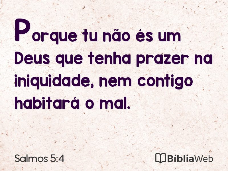 Salmos 5:4 em imagem para compartilhar