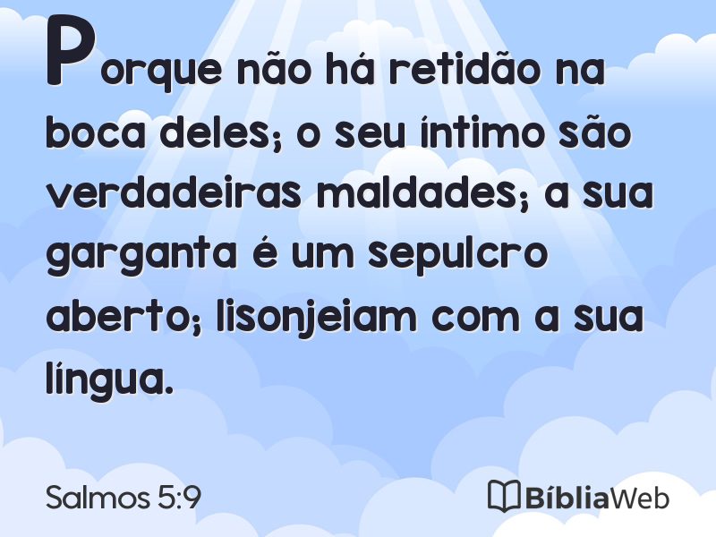 Salmos 5:9 em imagem para compartilhar