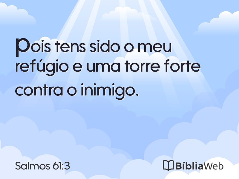 Salmos 61:3 em imagem para compartilhar