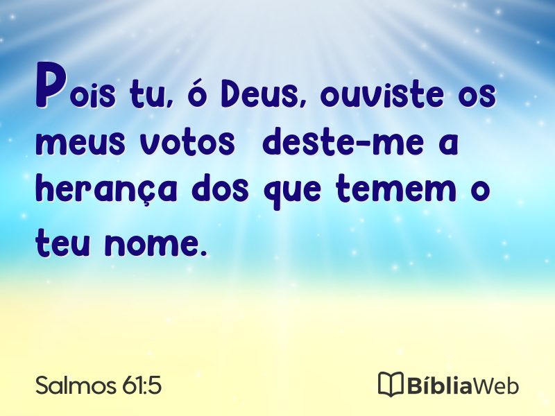 Salmos 61:5 em imagem para compartilhar