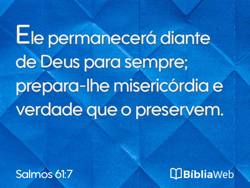 Salmos 61:7 em imagem para compartilhar