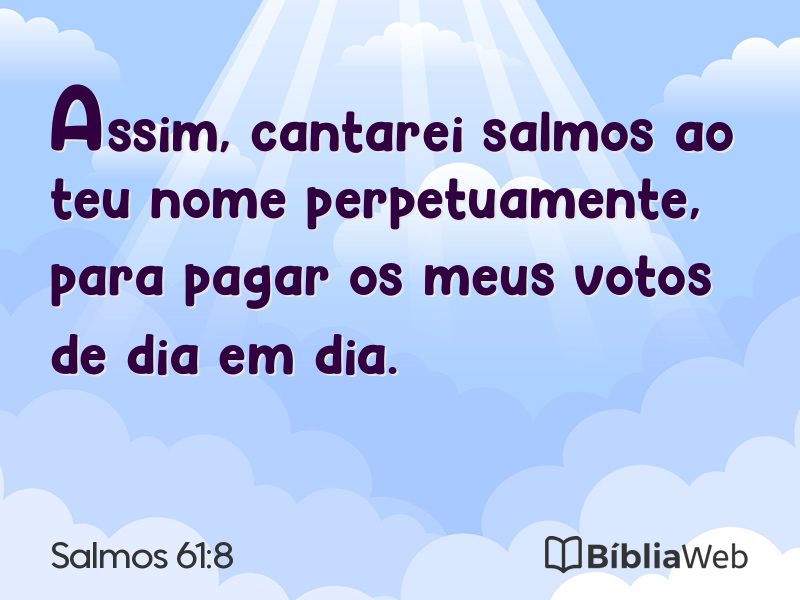 Salmos 61:8 em imagem para compartilhar
