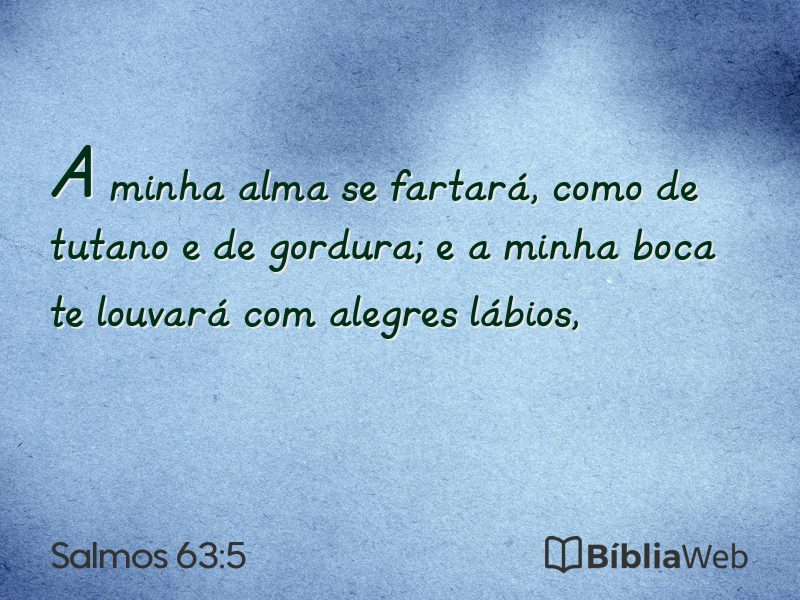 Salmos 63:5 em imagem para compartilhar