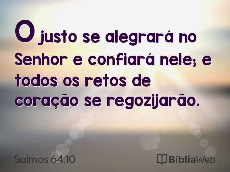 Salmos 64:10 em imagem para compartilhar