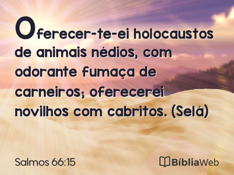 Salmos 66:15 em imagem para compartilhar