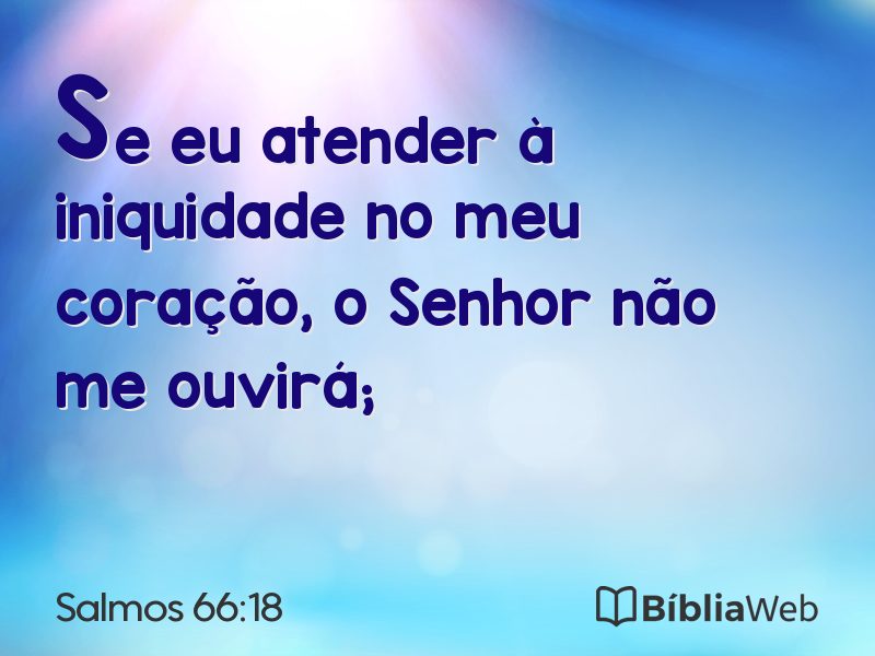 Salmos 66:18 em imagem para compartilhar
