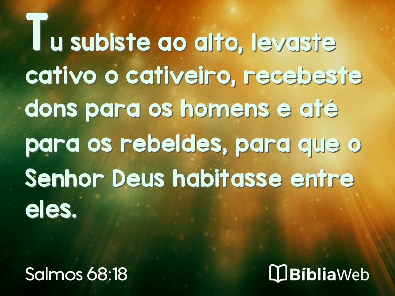 Salmos 68:18 em imagem para compartilhar