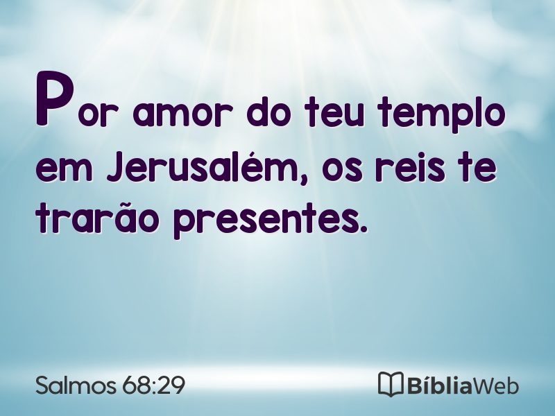 Salmos 68:29 em imagem para compartilhar