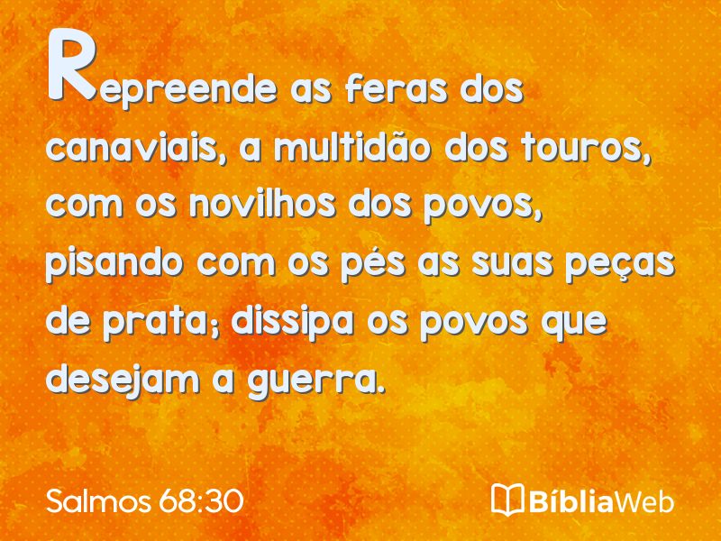 Salmos 68:30 em imagem para compartilhar