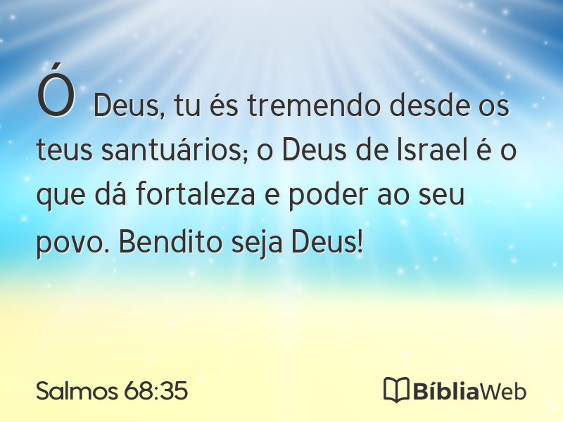 Salmos 68:35 em imagem para compartilhar