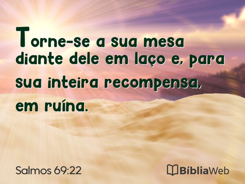 Salmos 69:22 em imagem para compartilhar