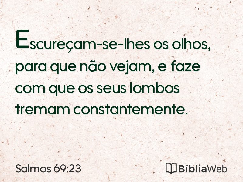 Salmos 69:23 em imagem para compartilhar