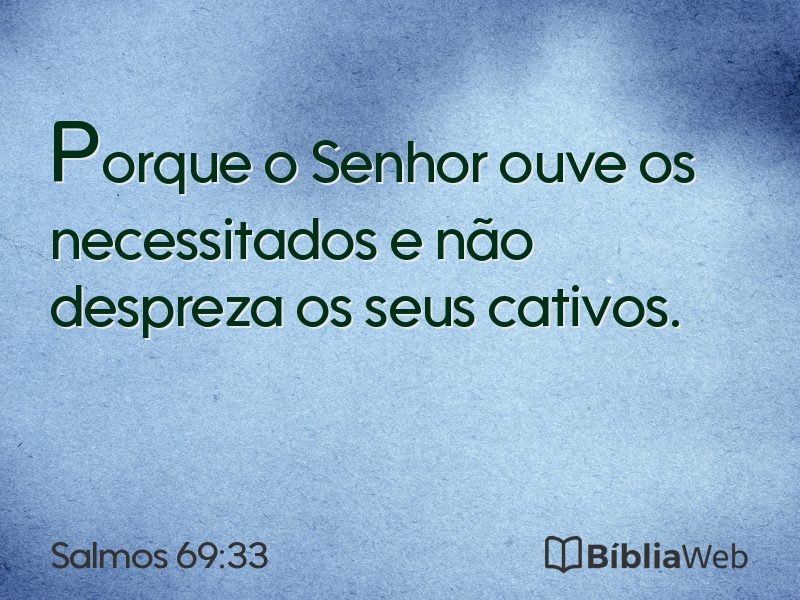 Salmos 69:33 em imagem para compartilhar