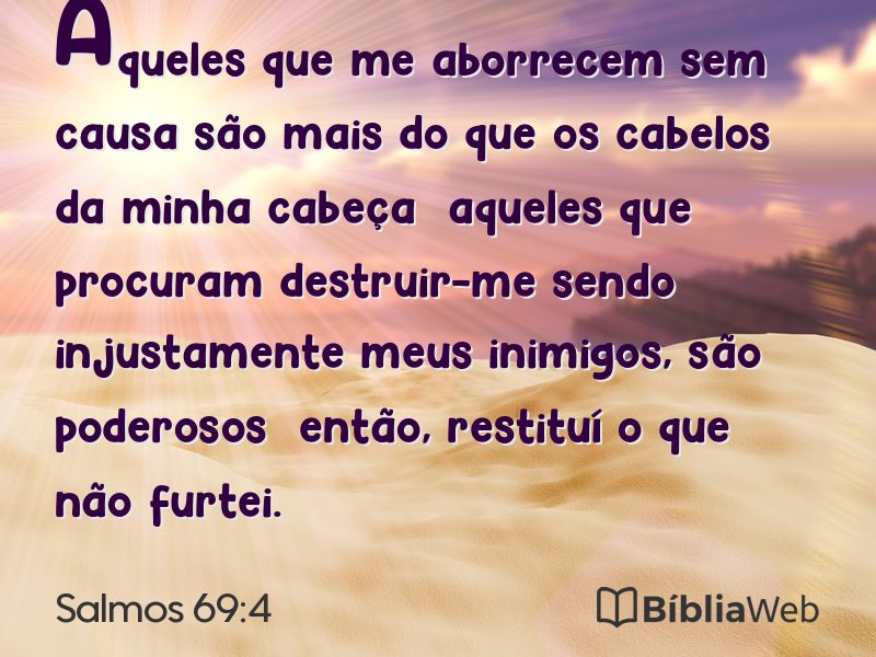 Salmos 69:4 em imagem para compartilhar