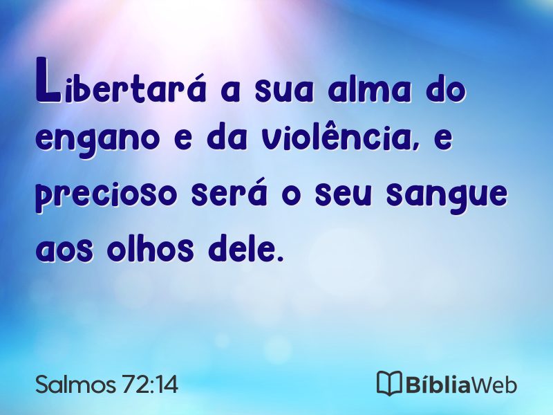 Salmos 72:14 em imagem para compartilhar