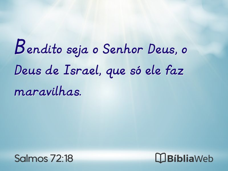 Salmos 72:18 em imagem para compartilhar