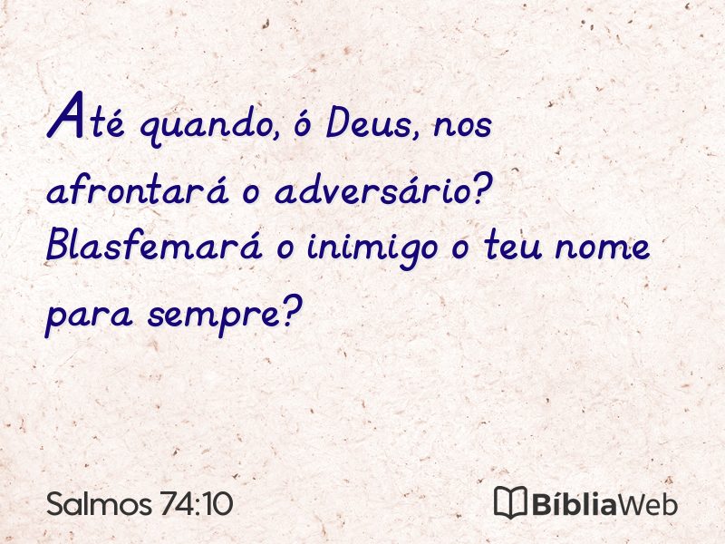 Salmos 74:10 em imagem para compartilhar