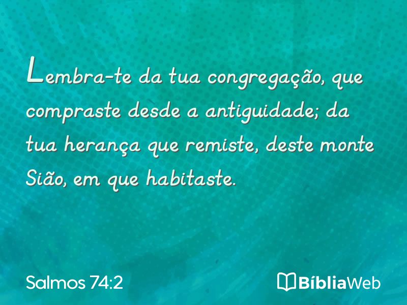 Salmos 74:2 em imagem para compartilhar