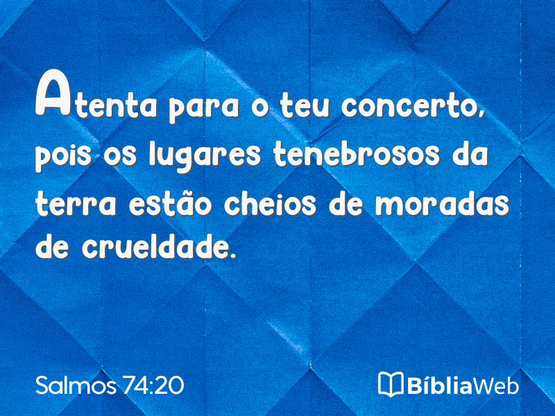 Salmos 74:20 em imagem para compartilhar