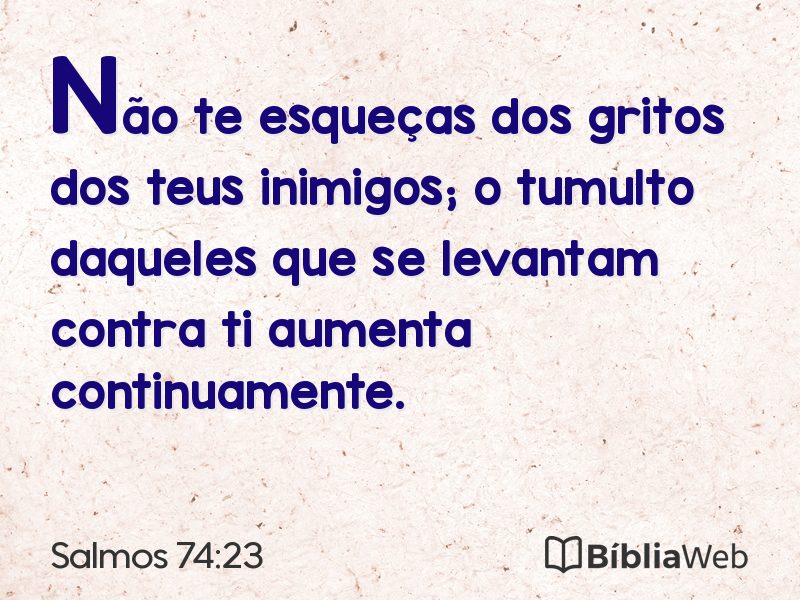 Salmos 74:23 em imagem para compartilhar