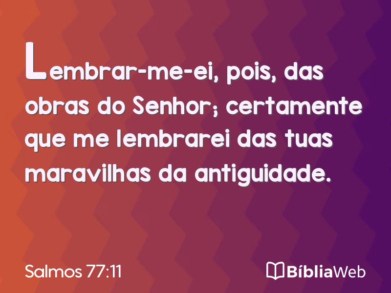 Salmos 77:11 em imagem para compartilhar