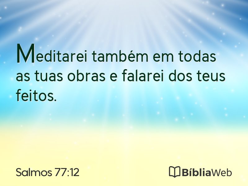 Salmos 77:12 em imagem para compartilhar