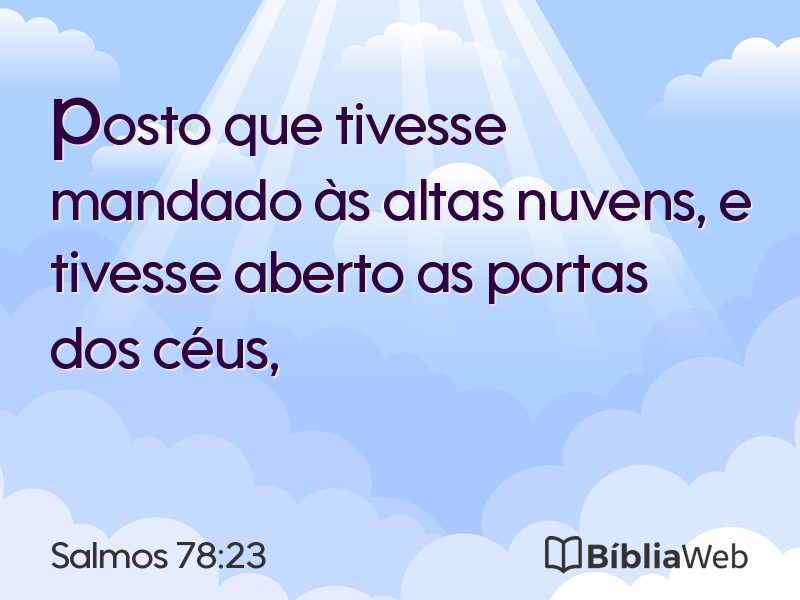 Salmos 78:23 em imagem para compartilhar