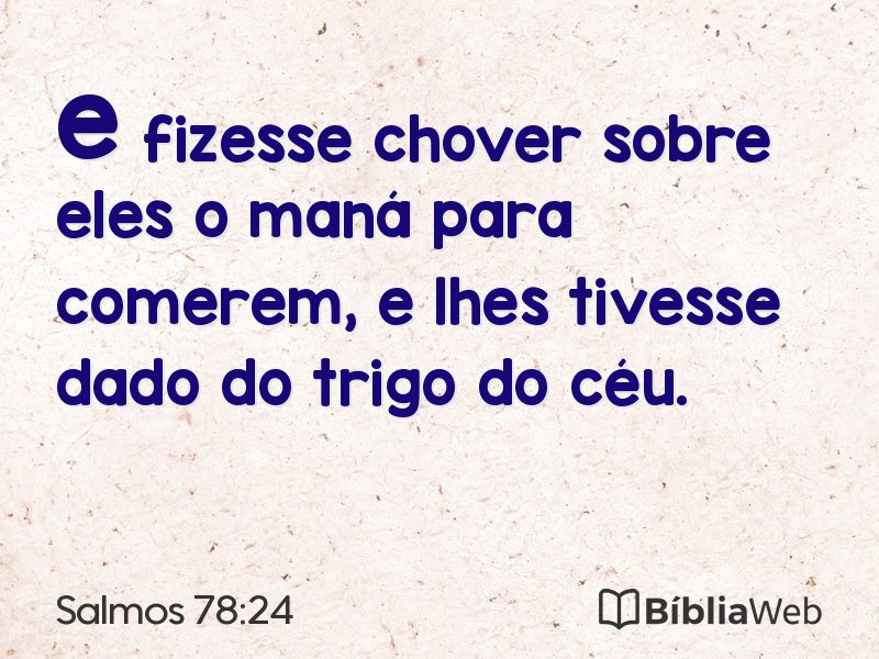 Salmos 78:24 em imagem para compartilhar