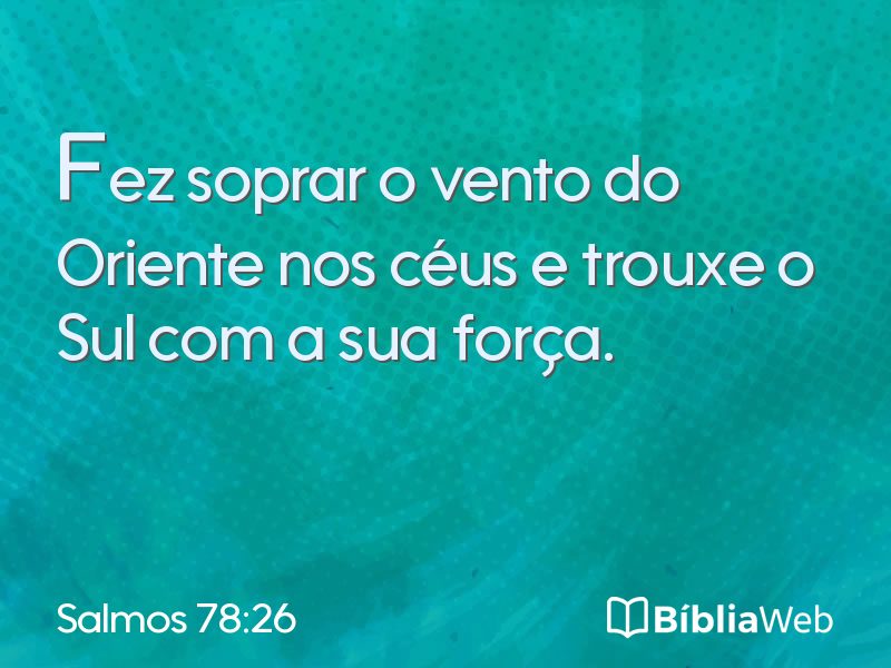 Salmos 78:26 em imagem para compartilhar