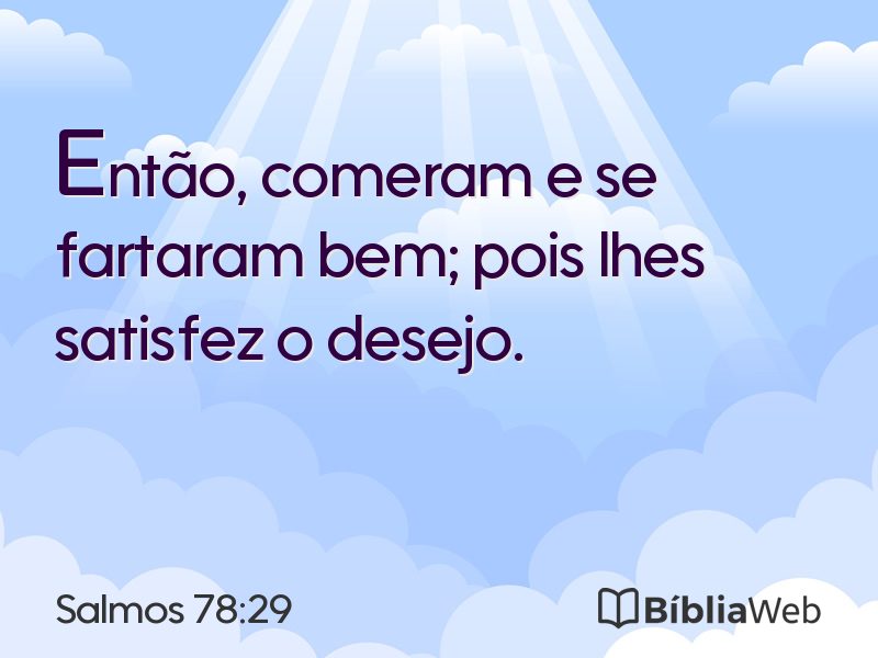 Salmos 78:29 em imagem para compartilhar